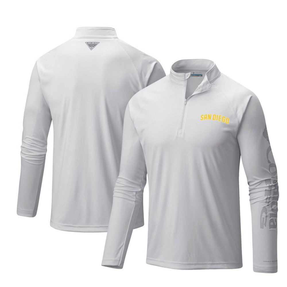 San Diego Padres Columbia Terminal Tackle Omni-Shade Raglan Quarter-Zip Pullover Top | MLB Near me