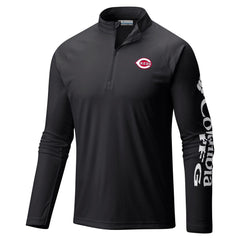 Cincinnati Reds Columbia Terminal Tackle Omni-Shade Raglan Quarter-Zip Pullover Top | MLB Discount