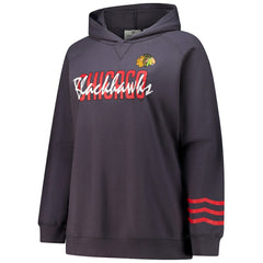Chicago Blackhawks Fanatics Women's Plus Size Lightweight Fleece Raglan Pullover Hoodie Discount