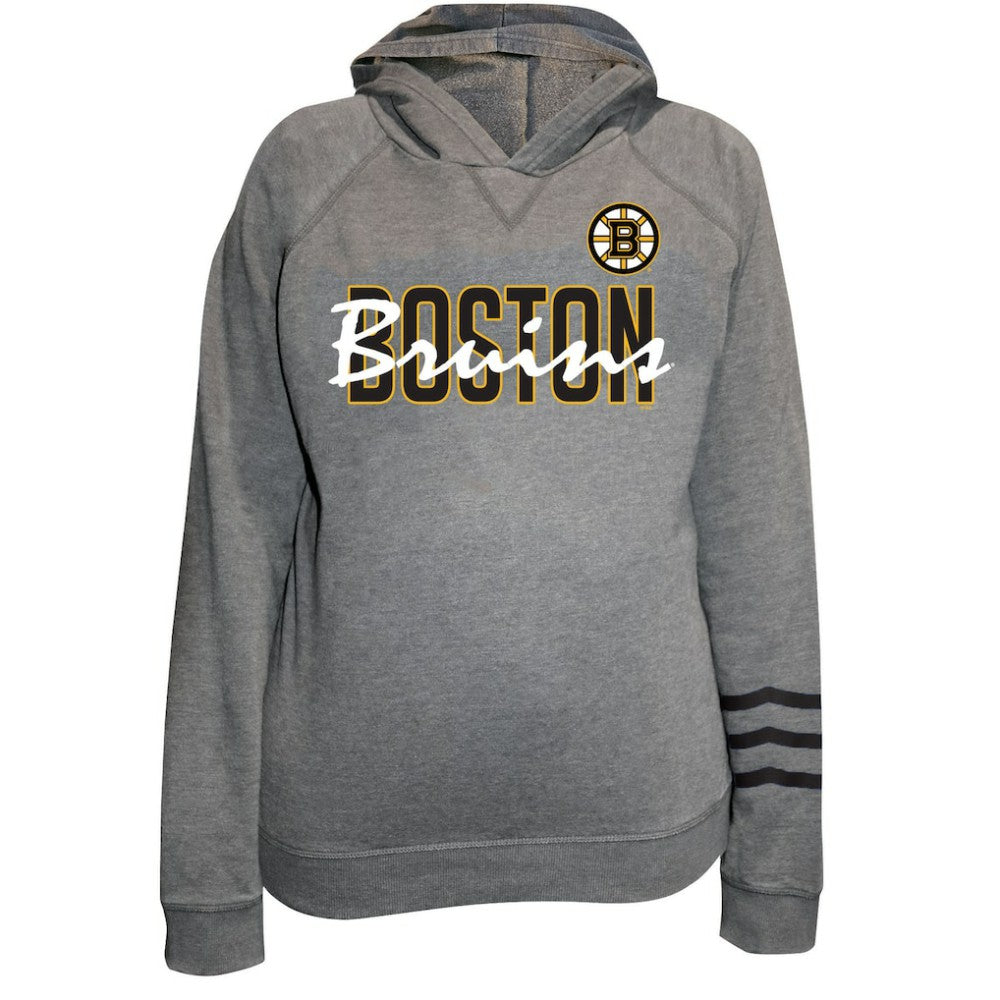 Boston Bruins Fanatics Women's Plus Size Lightweight Fleece Raglan Pullover Hoodie Outlet