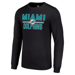 Miami Dolphins Starter Team Mesh Print Graphic Long Sleeve T-Shirt