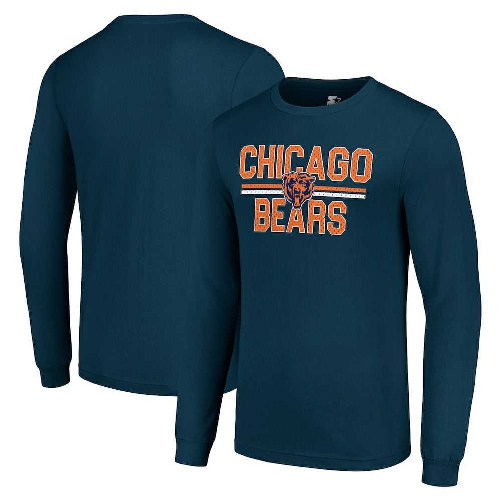 Chicago Bears Starter Team Mesh Print Graphic Long Sleeve T-Shirt