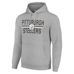 Pittsburgh Steelers Starter Unisex Team Mesh Print Graphic Tri-Blend Pullover Hoodie