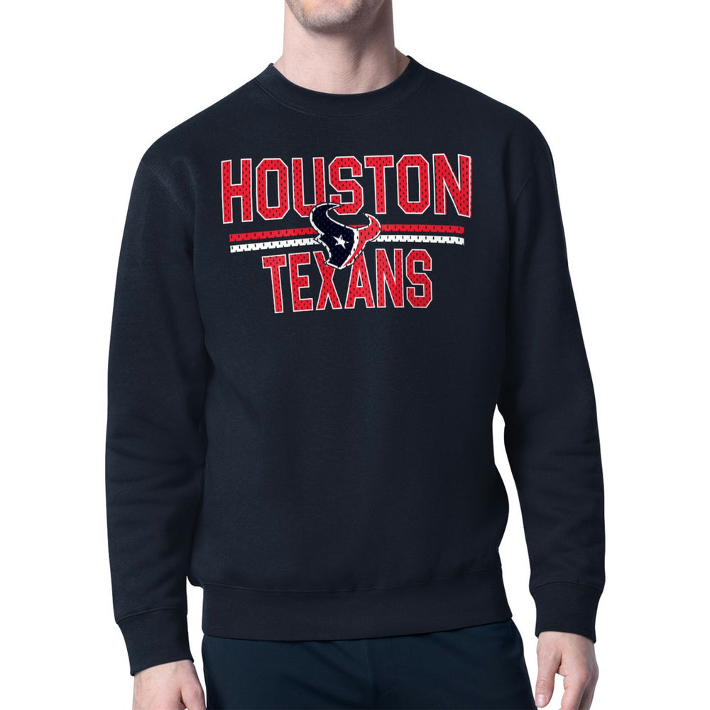 Houston Texans Starter Team Mesh Print Graphic Pullover Sweatshirt