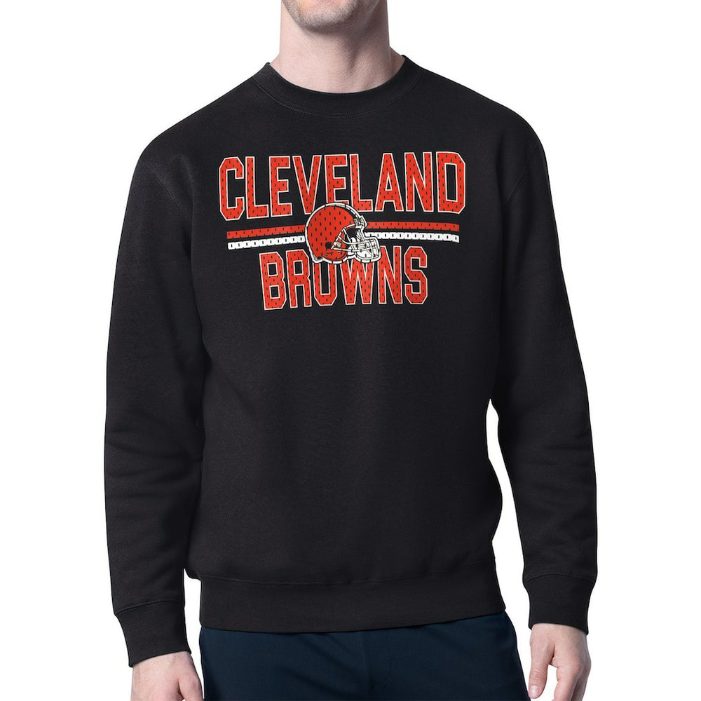 Cleveland Browns Starter Team Mesh Print Graphic Pullover Sweatshirt