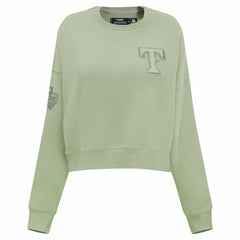 Texas Rangers Pro Standard Women's Neutral Oversized Boxy Cropped Pullover Sweatshirt | MLB On Sale