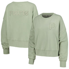 Pittsburgh Pirates Pro Standard Women's Neutral Oversized Boxy Cropped Pullover Sweatshirt | MLB Shop