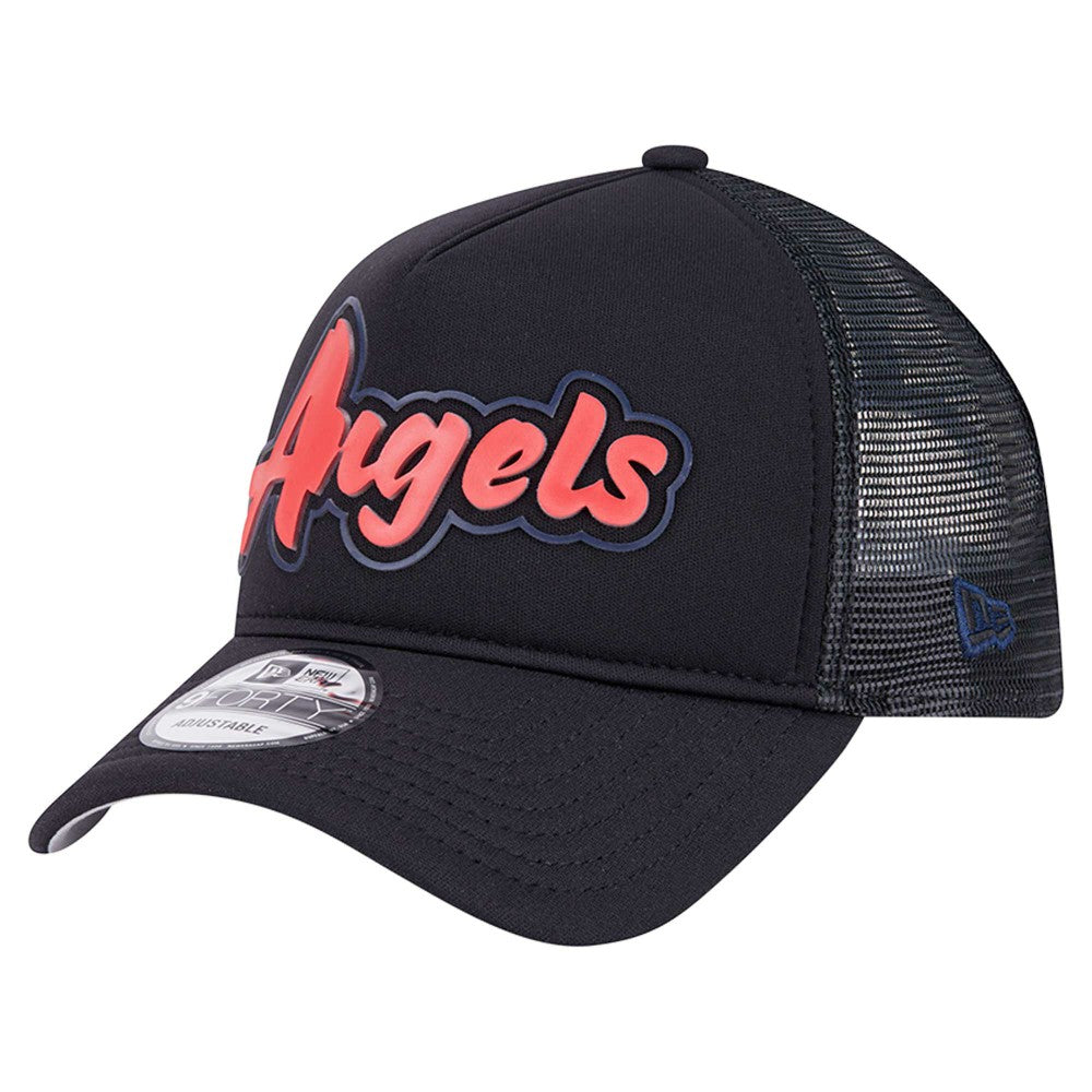 Los Angeles Angels New Era Retro Bold A-Frame Trucker 9FORTY Adjustable Hat | MLB Online