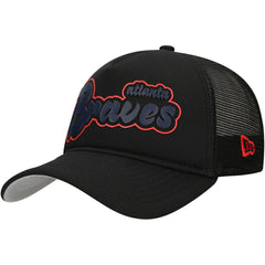 Atlanta Braves New Era Retro Bold A-Frame Trucker 9FORTY Adjustable Hat | MLB Discount