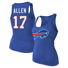 Buffalo Bills Josh Allen Majestic Threads Women's Name & Number Tri-Blend Tank Top