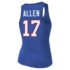 Buffalo Bills Josh Allen Majestic Threads Women's Name & Number Tri-Blend Tank Top