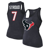 Houston Texans C.J. Stroud Majestic Threads Women's Name & Number Tri-Blend Tank Top