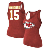 Kansas City Chiefs Patrick Mahomes Majestic Threads Women's Name & Number Tri-Blend Tank Top