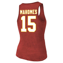 Kansas City Chiefs Patrick Mahomes Majestic Threads Women's Name & Number Tri-Blend Tank Top