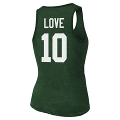 Green Bay Packers Jordan Love Majestic Threads Women's Name & Number Tri-Blend Tank Top