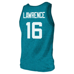 Jacksonville Jaguars Trevor Lawrence Majestic Threads Tri-Blend Player Name & Number Tank Top