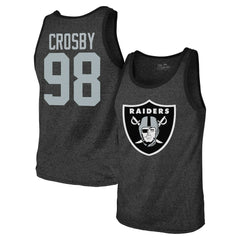 Las Vegas Raiders Maxx Crosby Majestic Threads Tri-Blend Player Name & Number Tank Top