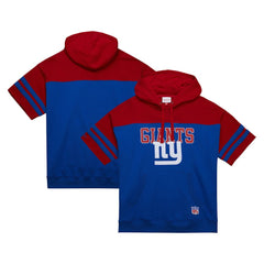 New York Giants Mitchell & Ness Off Field Vintage Logo Short Sleeve Pullover Hoodie