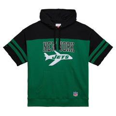 New York Jets Mitchell & Ness Off Field Vintage Logo Short Sleeve Pullover Hoodie