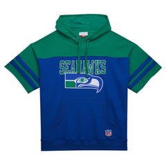 Seattle Seahawks Mitchell & Ness Off Field Vintage Logo Short Sleeve Pullover Hoodie