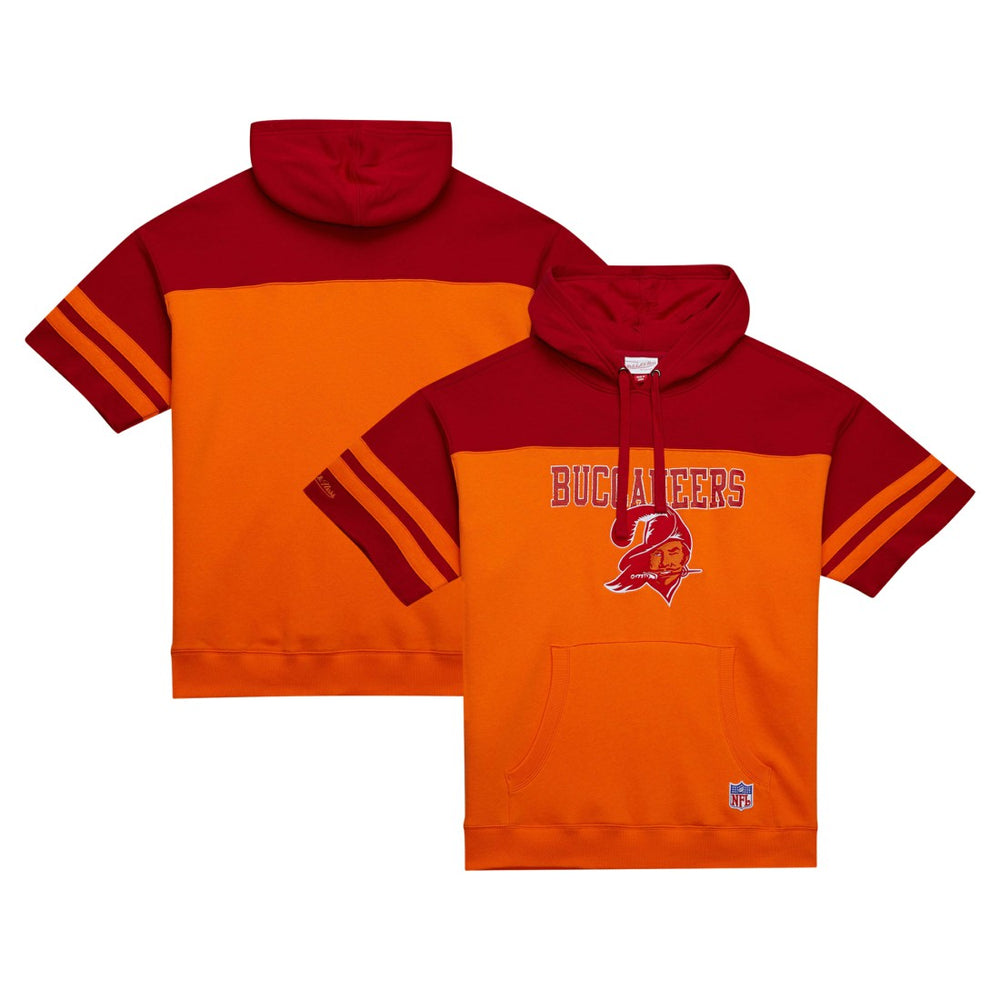 Tampa Bay Buccaneers Mitchell & Ness Off Field Vintage Logo Short Sleeve Pullover Hoodie