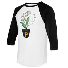 Pittsburgh Pirates Tiny Turnip Unisex Lilies and Ladybugs 3/4-Sleeve Raglan T-Shirt | MLB Near me