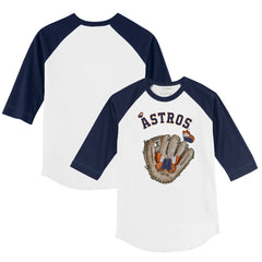 Houston Astros Tiny Turnip Youth Butterfly Glove 3/4-Sleeve Raglan T-Shirt | MLB Sale