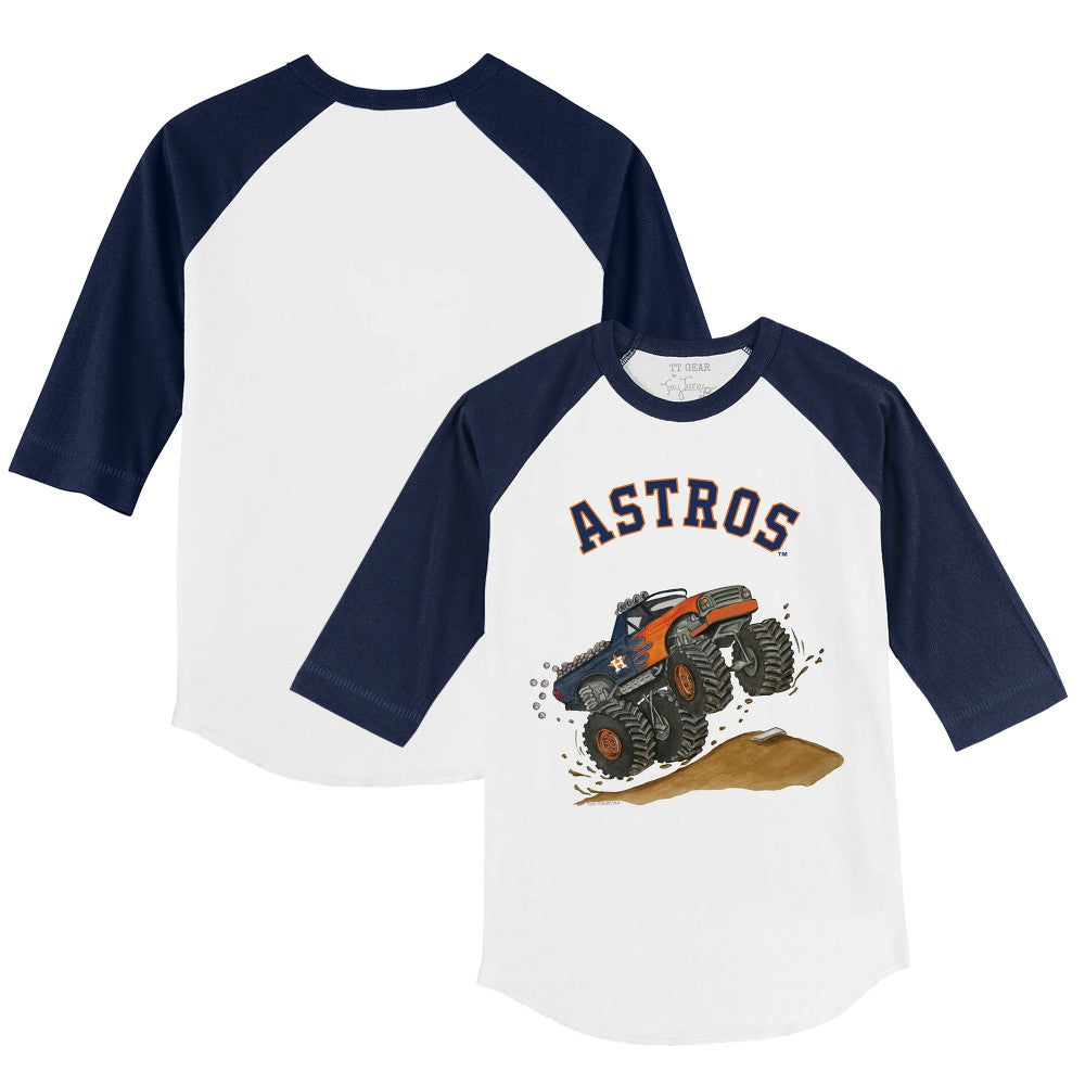 Houston Astros Tiny Turnip Youth Monster Truck 3/4-Sleeve Raglan T-Shirt | MLB For sale