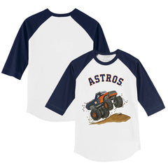 Houston Astros Tiny Turnip Youth Monster Truck 3/4-Sleeve Raglan T-Shirt | MLB For sale