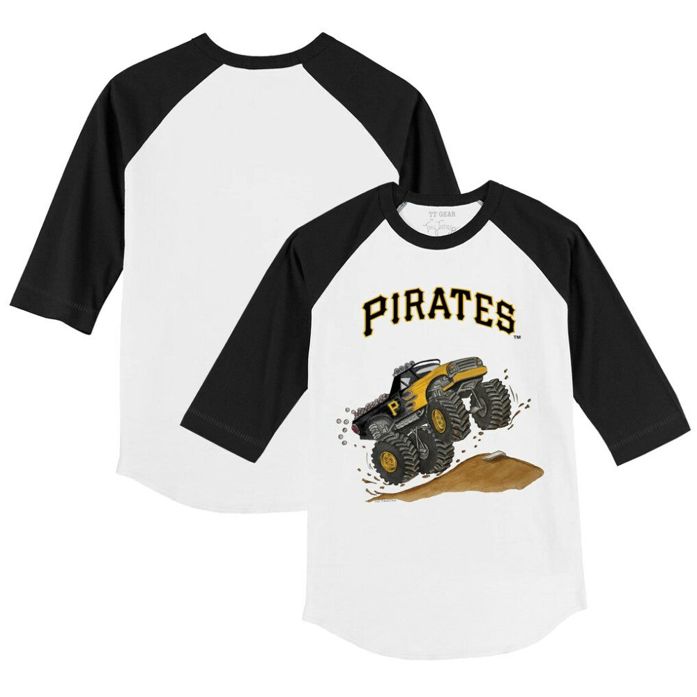 Pittsburgh Pirates Tiny Turnip Youth Monster Truck 3/4-Sleeve Raglan T-Shirt | MLB On Sale