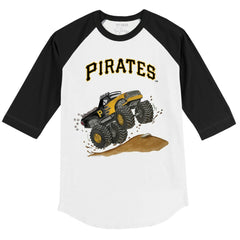 Pittsburgh Pirates Tiny Turnip Youth Monster Truck 3/4-Sleeve Raglan T-Shirt | MLB On Sale