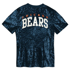 Chicago Bears Girls Youth Wordmark Sequin V-Neck Top