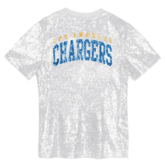 Los Angeles Chargers Girls Youth Wordmark Sequin V-Neck Top