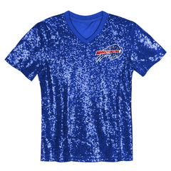 Buffalo Bills Girls Youth Wordmark Sequin V-Neck Top