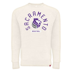 Sacramento Kings Sportiqe Unisex Harmon Super Soft Tri-Blend Raglan Pullover Sweatshirt New