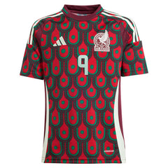 Raul Jimenez Mexico National Team Youth 2024 Home Replica Player Jersey Burgundy - Adidas