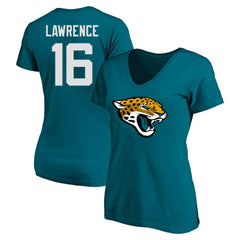 Jacksonville Jaguars Trevor Lawrence Women's Plus Size Fair Catch Name & Number Scoop Neck T-Shirt