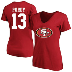San Francisco 49ers Brock Purdy Women's Plus Size Fair Catch Name & Number Scoop Neck T-Shirt