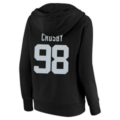 Las Vegas Raiders Fanatics Maxx Crosby Women's Plus Size Player Name & Number V-Neck Pullover Hoodie