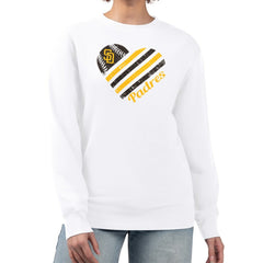 San Diego Padres G-III 4Her by Carl Banks Women's Heart Logo Fleece Pullover Sweatshirt | MLB On Sale