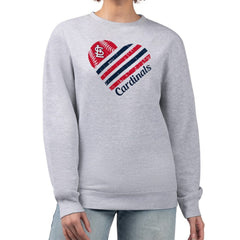 St. Louis Cardinals G-III 4Her by Carl Banks Women's Heart Logo Fleece Pullover Sweatshirt | MLB Outlet