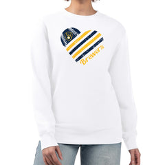 Milwaukee Brewers G-III 4Her by Carl Banks Women's Heart Logo Fleece Pullover Sweatshirt | MLB For sale
