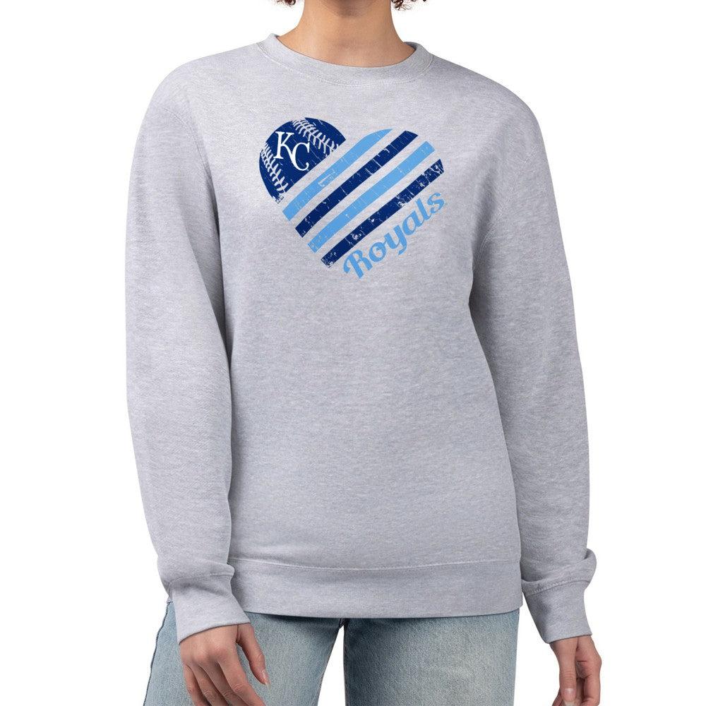 Kansas City Royals G-III 4Her by Carl Banks Women's Heart Logo Fleece Pullover Sweatshirt | MLB Outlet