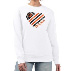 Baltimore Orioles G-III 4Her by Carl Banks Women's Heart Logo Fleece Pullover Sweatshirt | MLB For sale