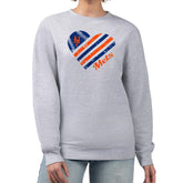 New York Mets G-III 4Her by Carl Banks Women's Heart Logo Fleece Pullover Sweatshirt | MLB Discount