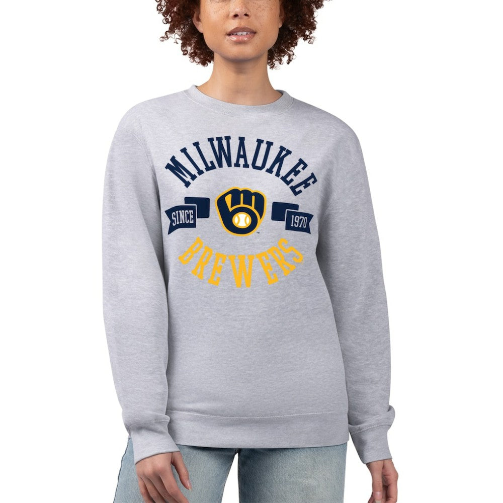 Milwaukee Brewers G-III 4Her by Carl Banks Women's Team Logo Fleece Pullover Sweatshirt | MLB Discount