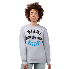 Miami Marlins G-III 4Her by Carl Banks Women's Team Logo Fleece Pullover Sweatshirt | MLB On Sale
