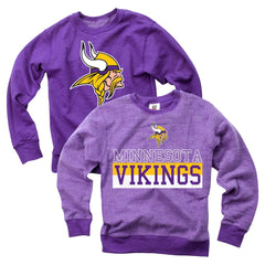 Minnesota Vikings Wes & Willy Youth Reversible Fleece Pullover Sweatshirt