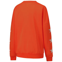 Cincinnati Bengals Gameday Couture Women's Rhinestone Star Sleeve Settle the Score Oversized Pullover Sweatshirt