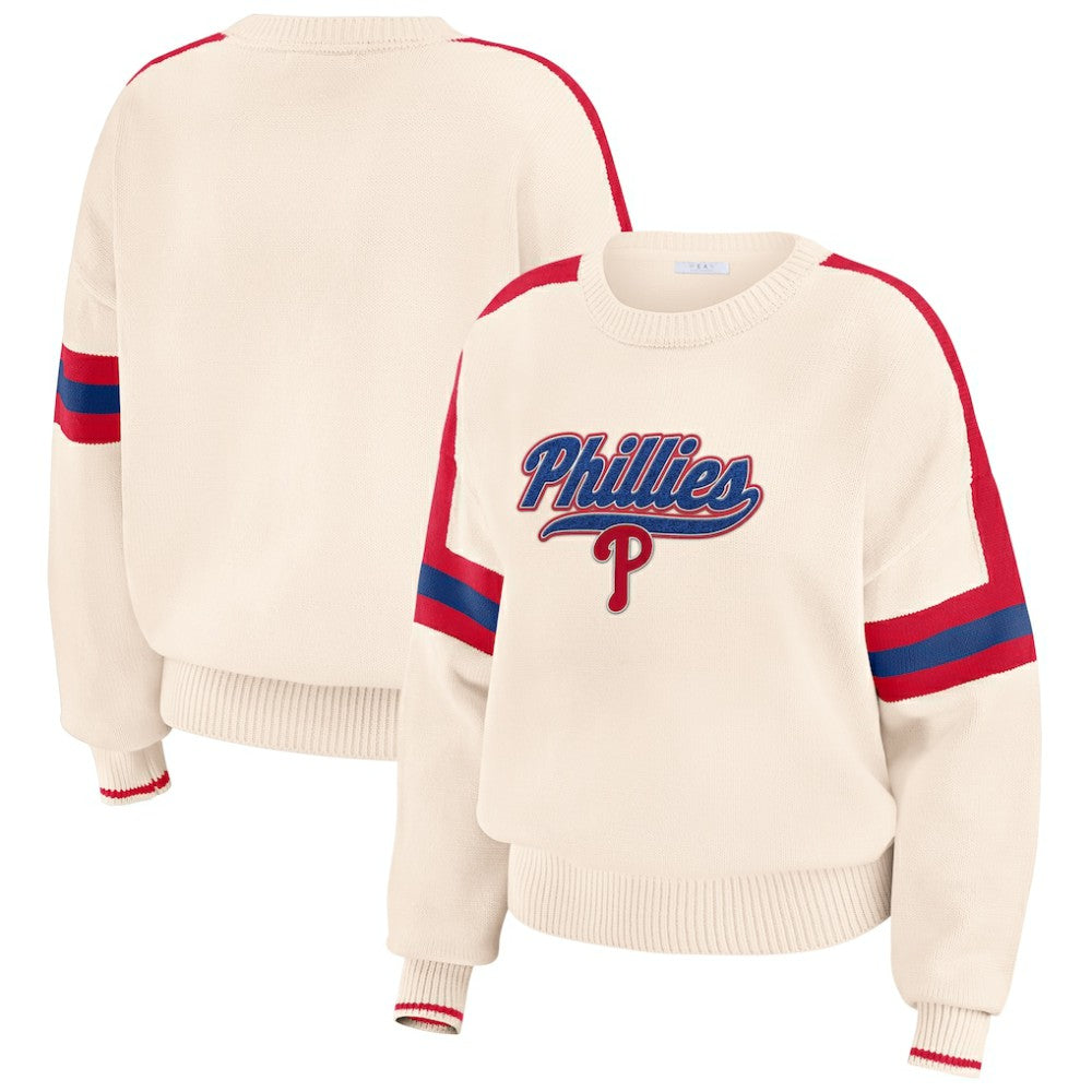 Philadelphia Phillies WEAR by Erin Andrews Women's Stripe Pullover Sweater | MLB New